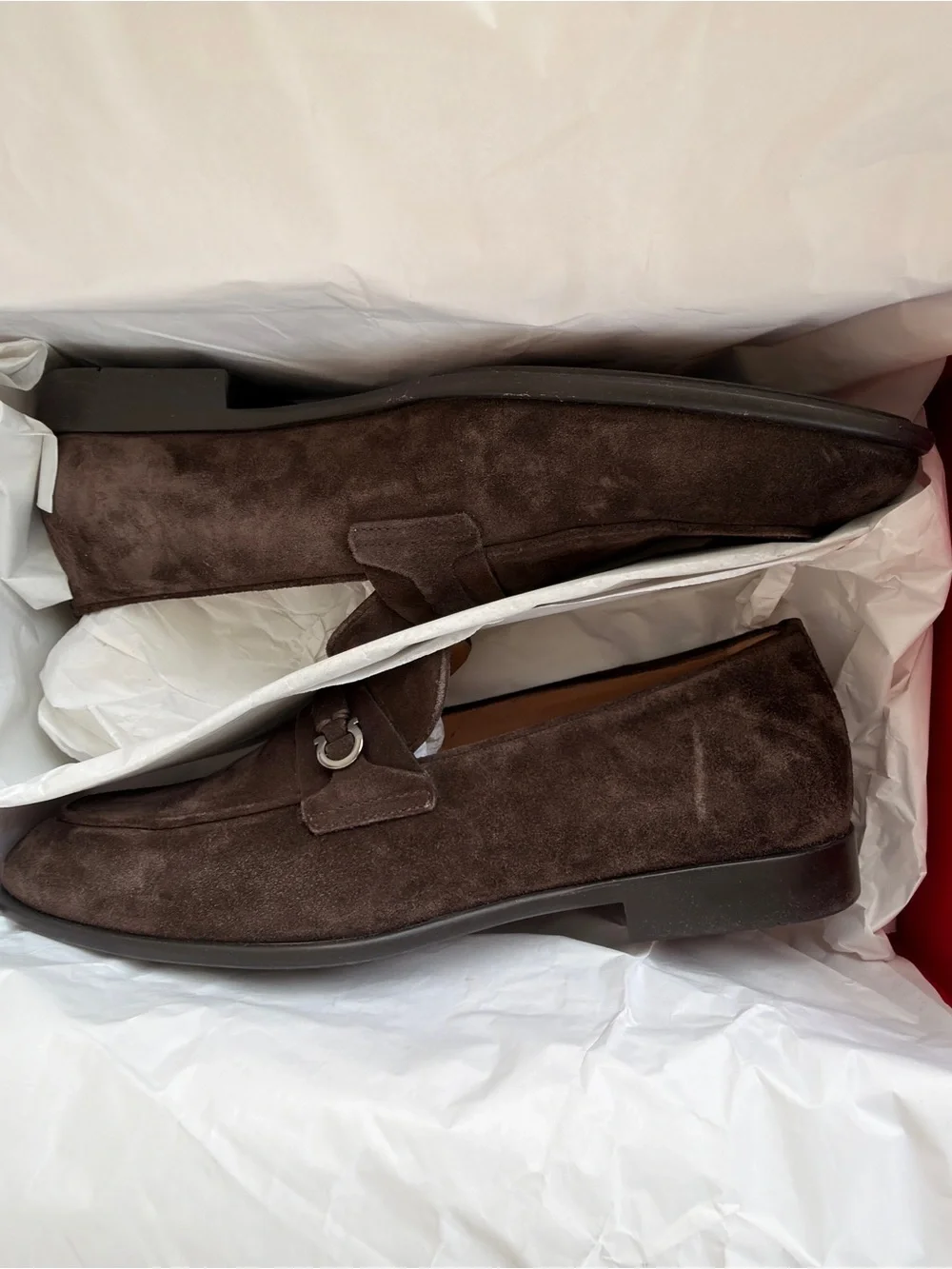 Salvatore Ferragamo Dark Brown Suede Bit Loafers - Size 9.5 EE
